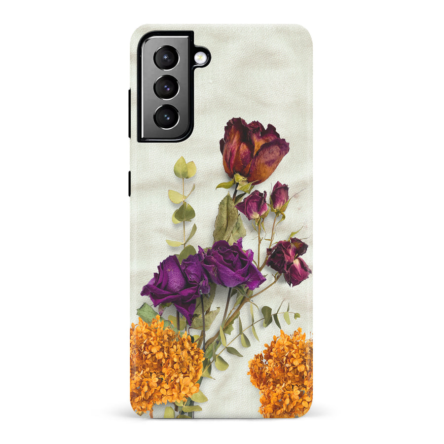 Samsung Galaxy S21 Plus flowers on canvas phone case