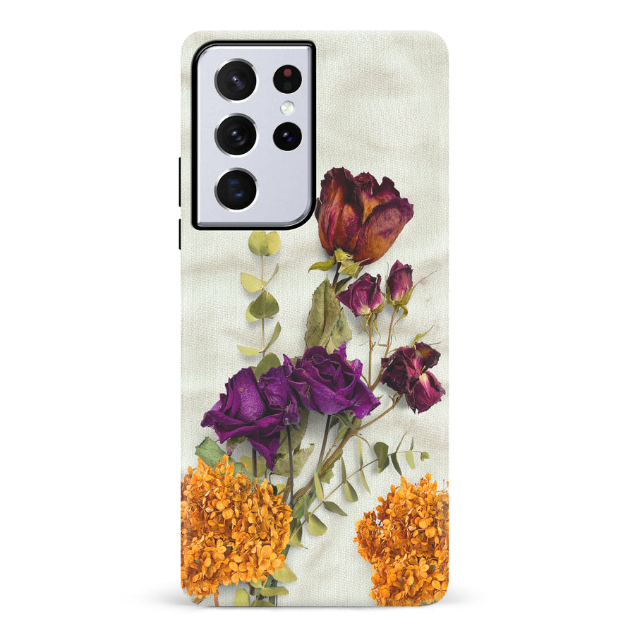 Samsung Galaxy S21 Ultra flowers on canvas phone case