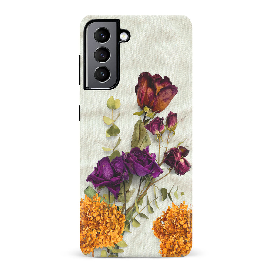 Samsung Galaxy S22 flowers on canvas phone case