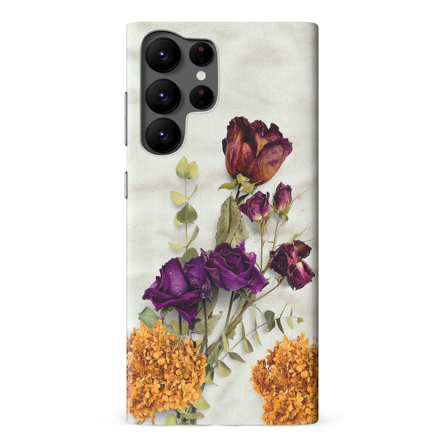 Samsung Galaxy S22 Ultra flowers on canvas phone case