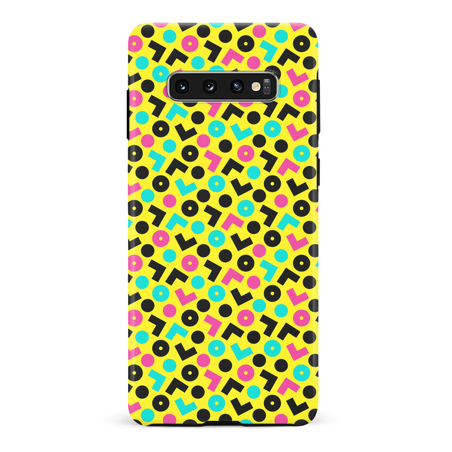 Samsung Galaxy S10 90's Geometry Phone Case in Yellow