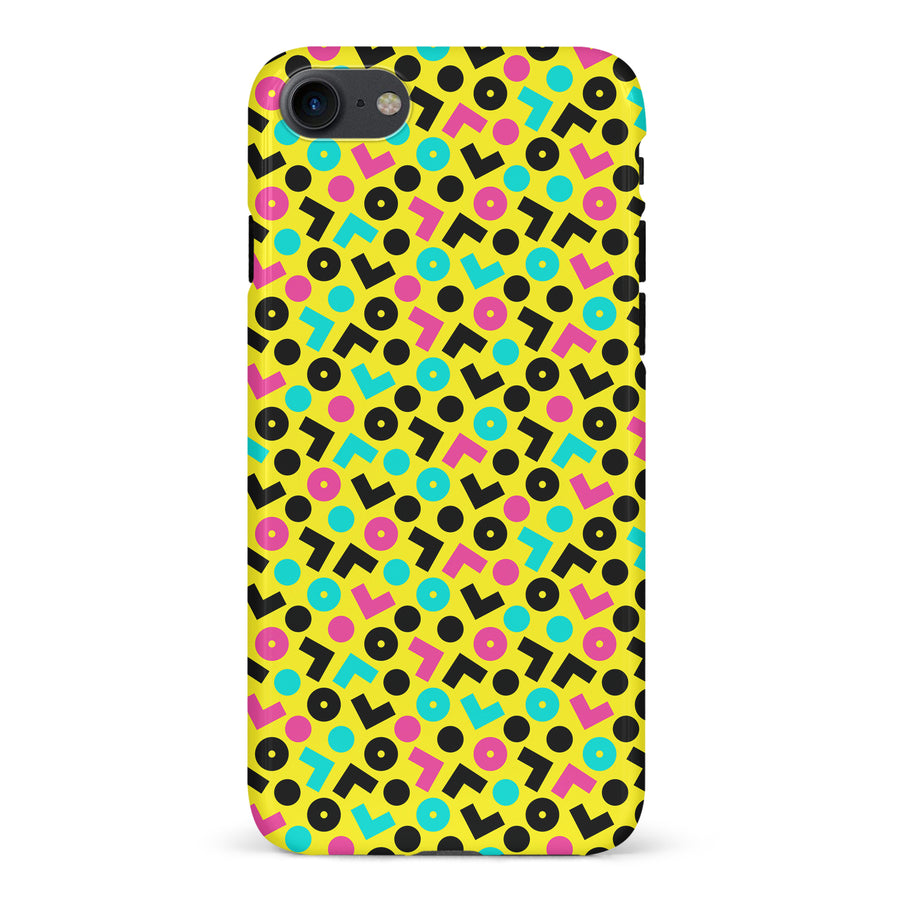 iPhone 7/8/SE 90's Geometry Phone Case in Yellow