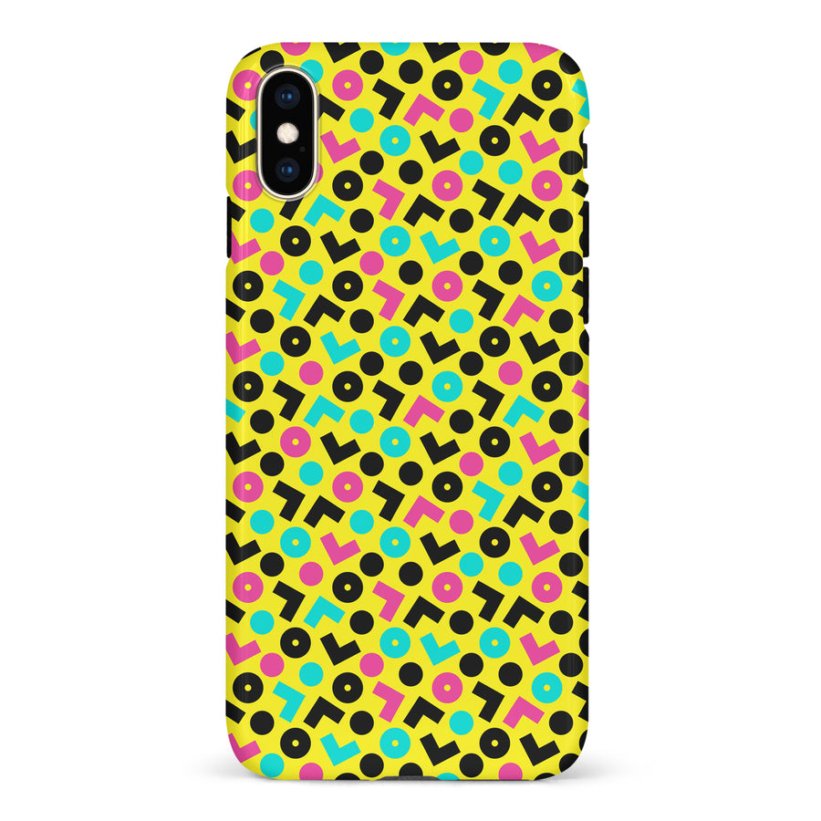 iPhone XS Max 90's Geometry Phone Case in Yellow