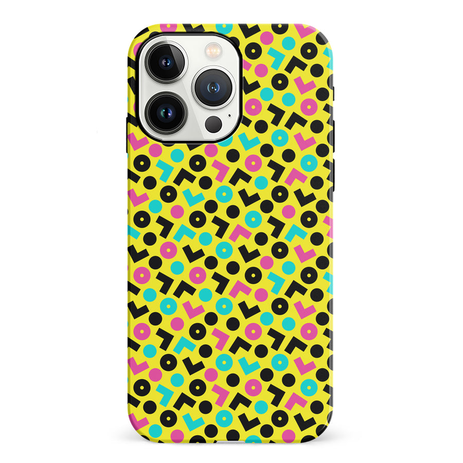 iPhone 13 Pro 90's Geometry Phone Case in Yellow