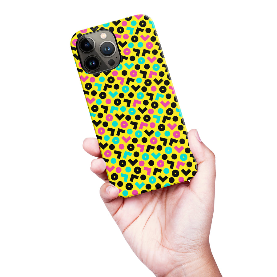 iPhone 13 Pro Max 90's Geometry Phone Case in Yellow
