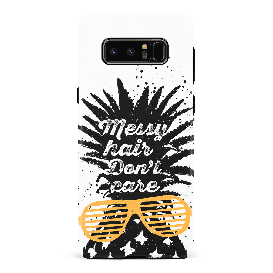 Samsung Galaxy Note 8 Messy Hair Don't Care Phone Case in White