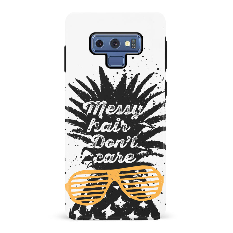 Samsung Galaxy Note 9 Messy Hair Don't Care Phone Case in White