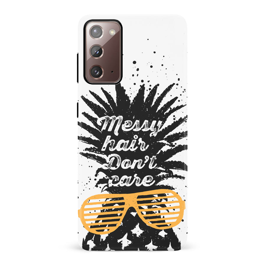Samsung Galaxy Note 20 Messy Hair Don't Care Phone Case in White