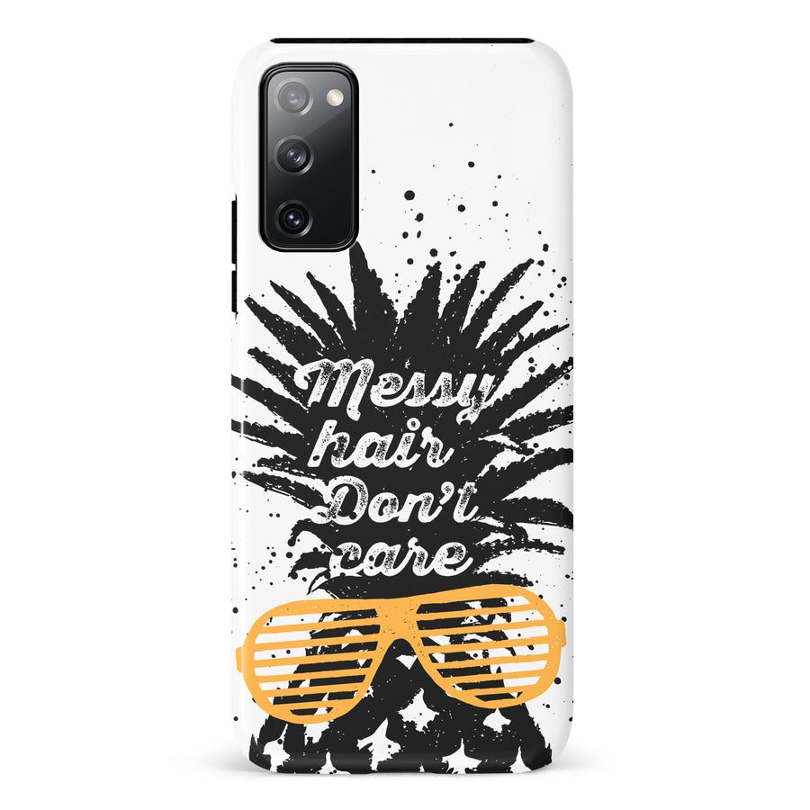Samsung Galaxy S20 FE Messy Hair Don't Care Phone Case in White