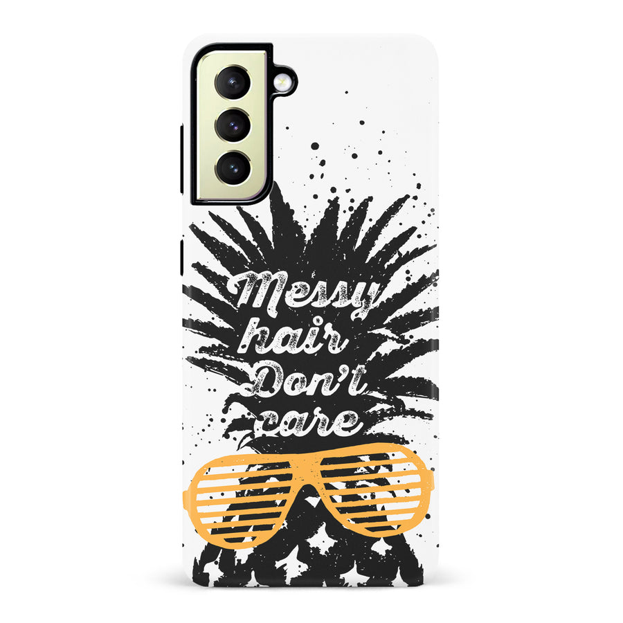 Samsung Galaxy S22 Plus Messy Hair Don't Care Phone Case in White