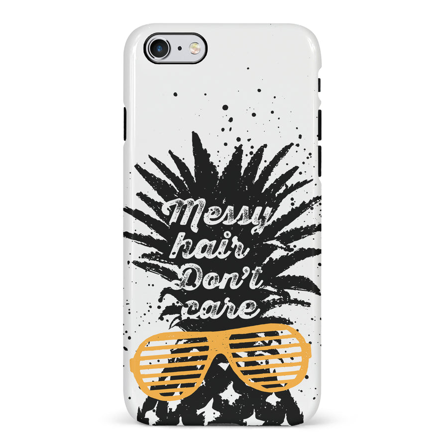iPhone 6 Messy Hair Don't Care Phone Case in White