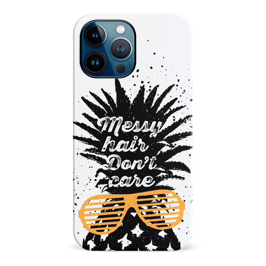 iPhone 12 Pro Max Messy Hair Don't Care Phone Case in White