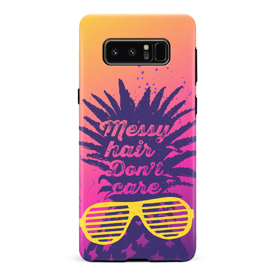 Samsung Galaxy Note 8 Messy Hair Don't Care Phone Case in Magenta/Orange