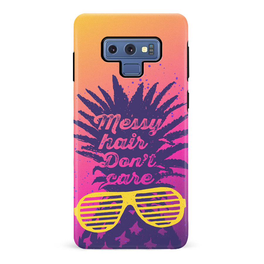 Samsung Galaxy Note 9 Messy Hair Don't Care Phone Case in Magenta/Orange