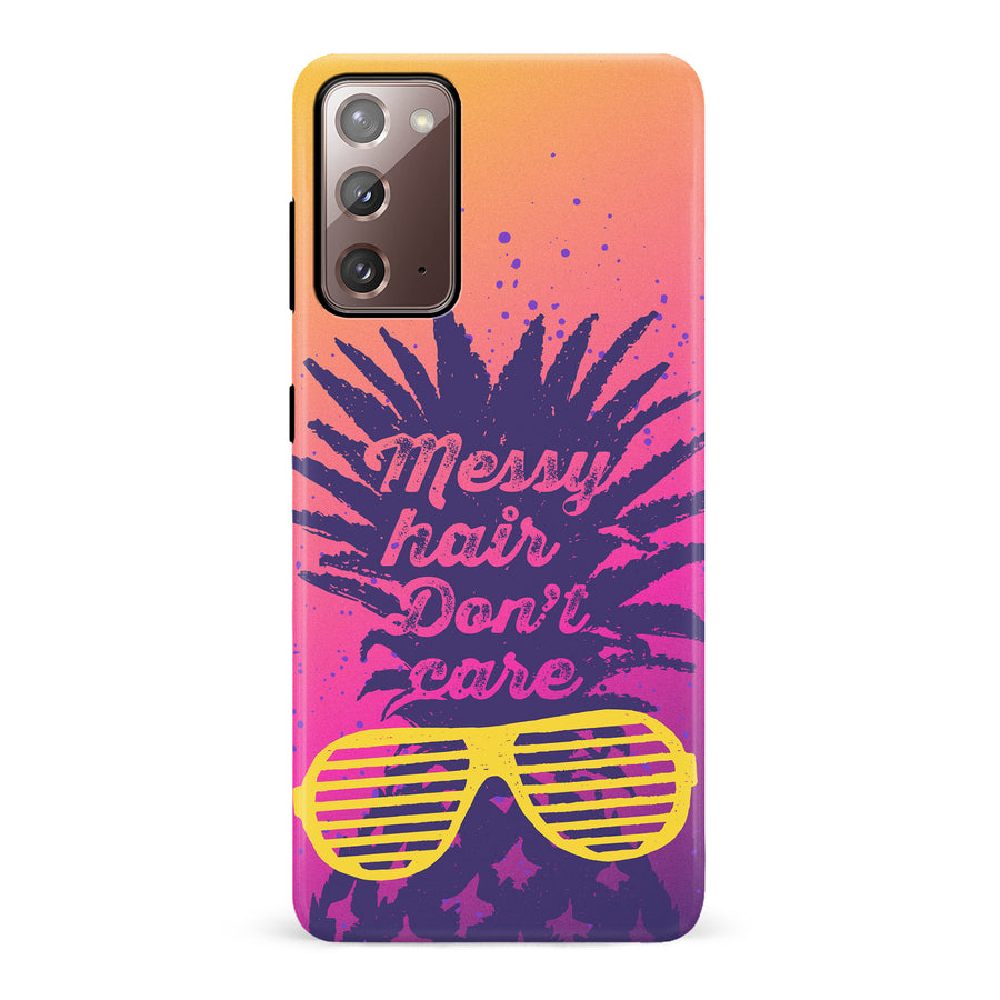 Samsung Galaxy Note 20 Messy Hair Don't Care Phone Case in Magenta/Orange