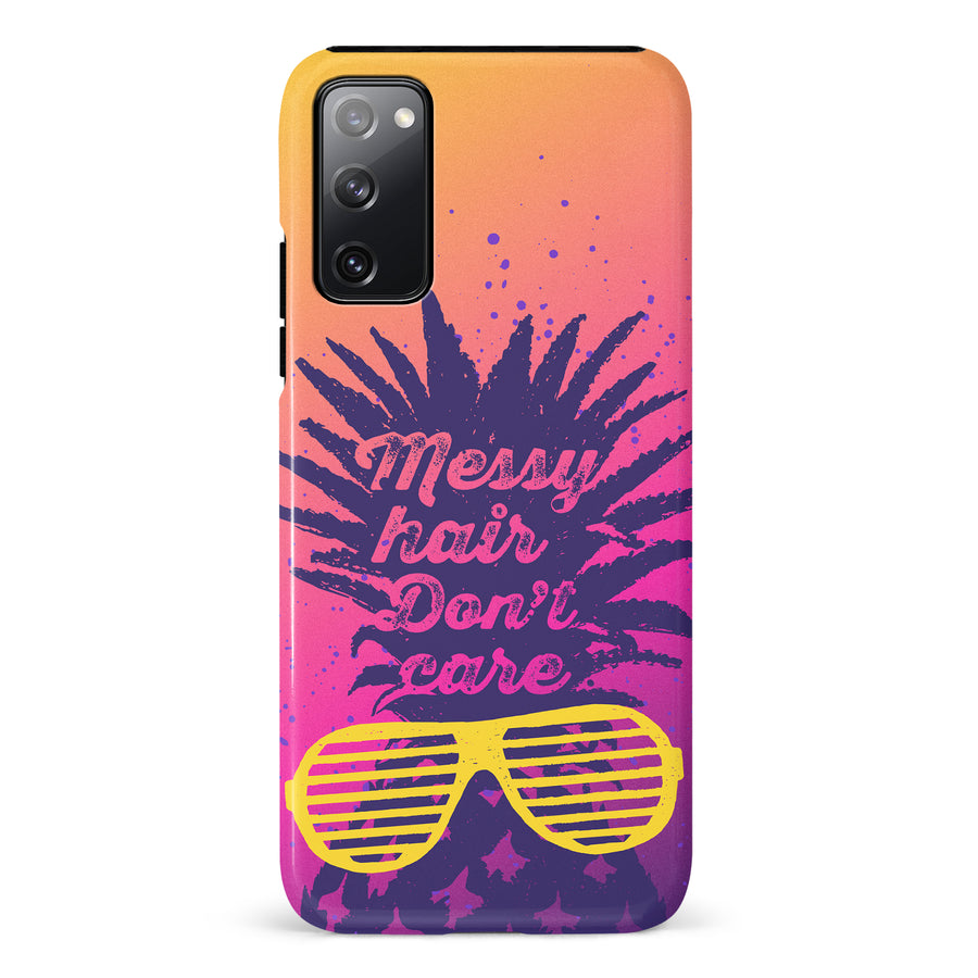 Samsung Galaxy S20 FE Messy Hair Don't Care Phone Case in Magenta/Orange