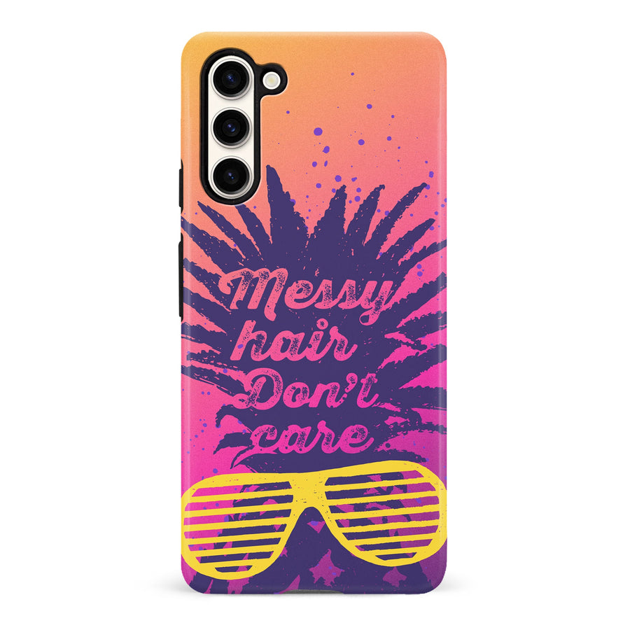 Samsung Galaxy S23 Messy Hair Don't Care Phone Case - Magenta/Orange