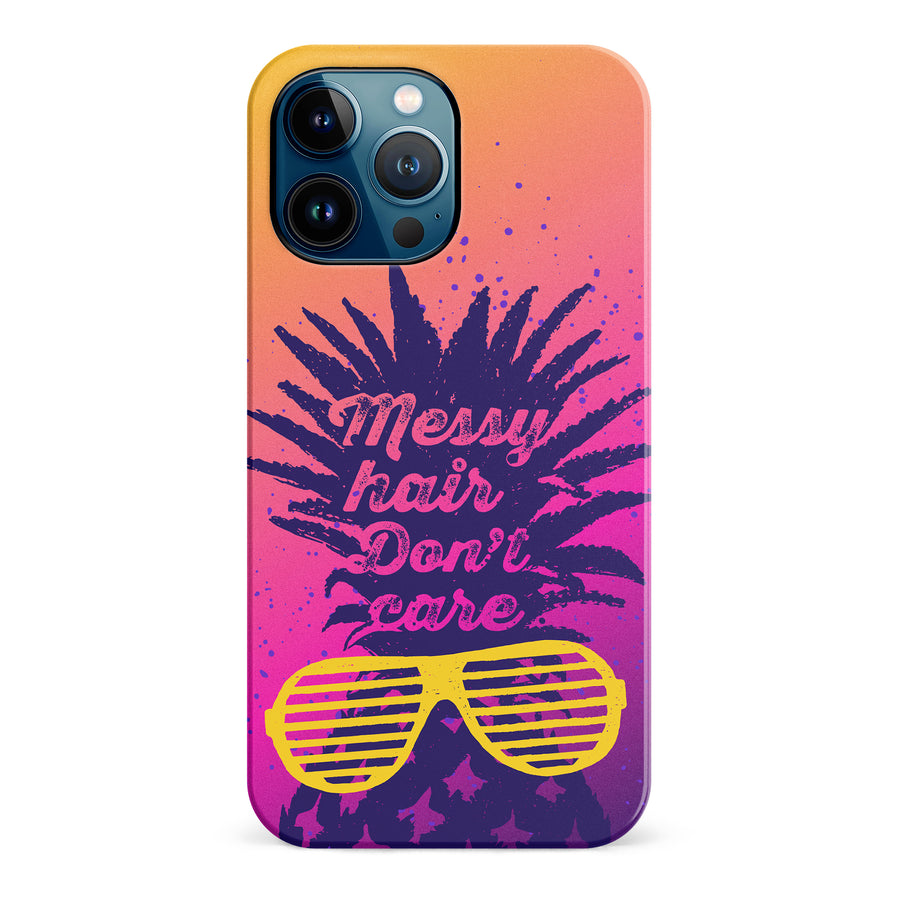 iPhone 12 Pro Max Messy Hair Don't Care Phone Case in Magenta/Orange