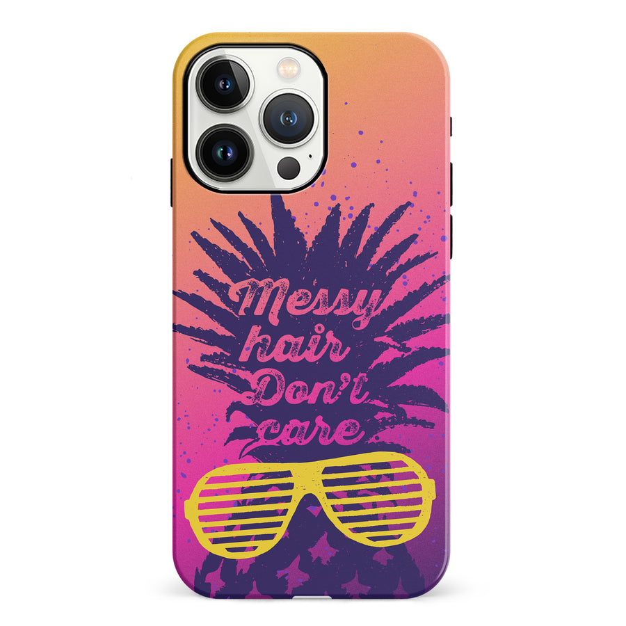 iPhone 13 Pro Messy Hair Don't Care Phone Case in Magenta/Orange