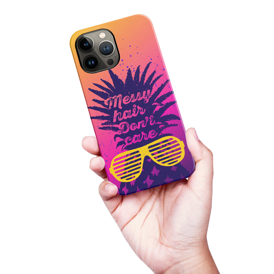 iPhone 13 Pro Max Messy Hair Don't Care Phone Case in Magenta/Orange