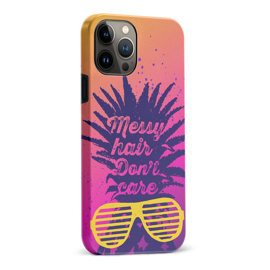 iPhone 13 Pro Max Messy Hair Don't Care Phone Case in Magenta/Orange