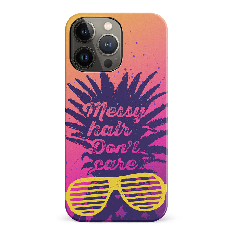 iPhone 14 Pro Messy Hair Don't Care Phone Case in Magenta/Orange