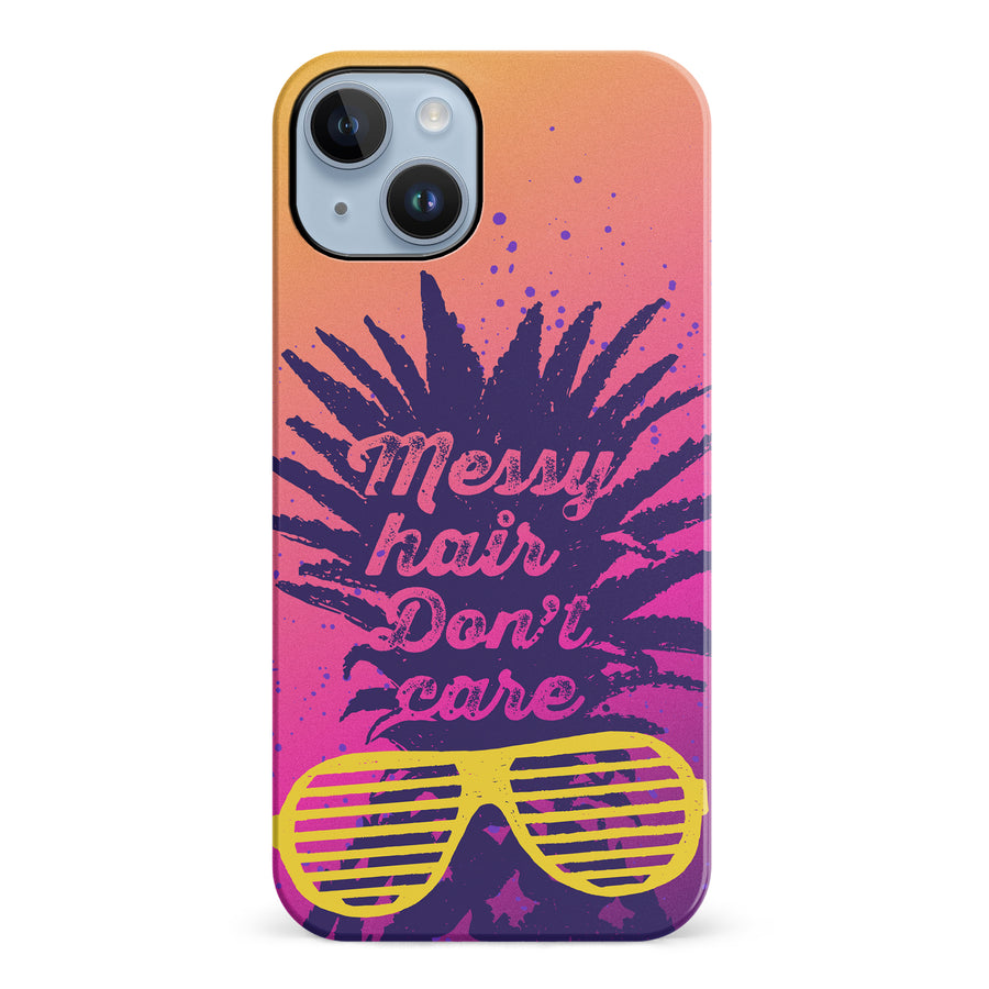 iPhone 14 Plus Messy Hair Don't Care Phone Case in Magenta/Orange