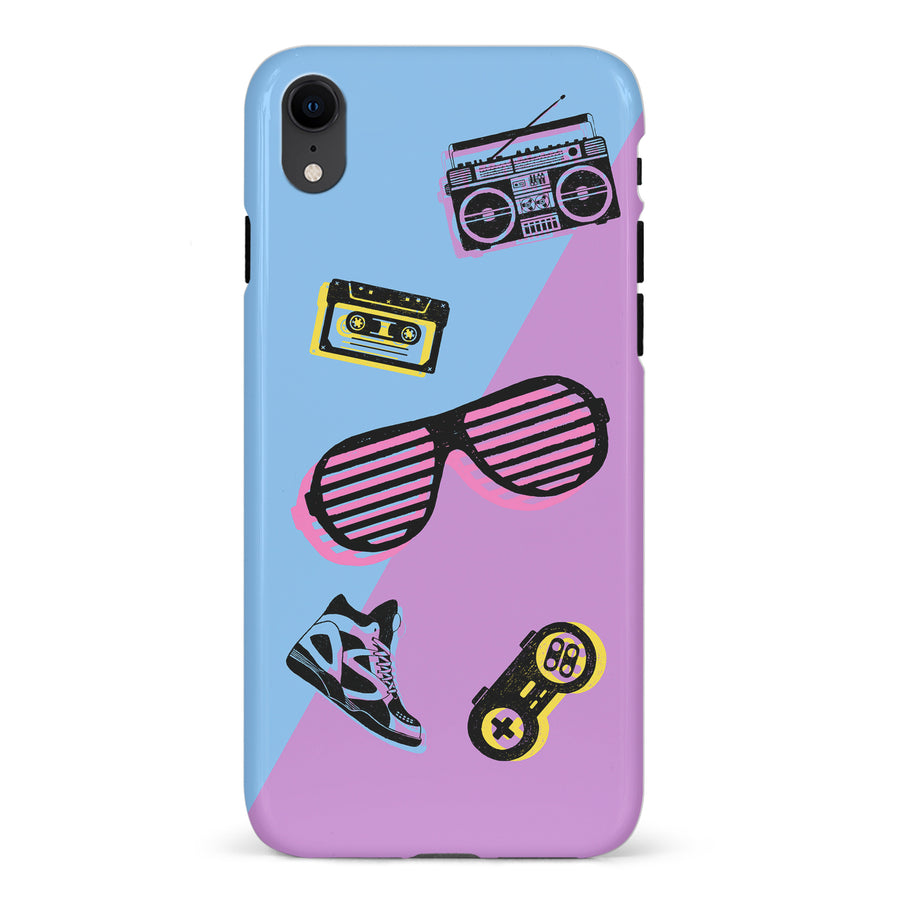 iPhone XR The Rad 90's Phone Case in Blue/Purple