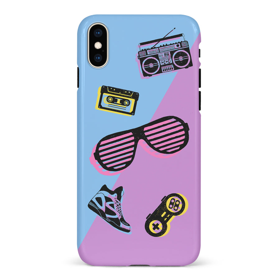 iPhone XS Max The Rad 90's Phone Case in Blue/Purple