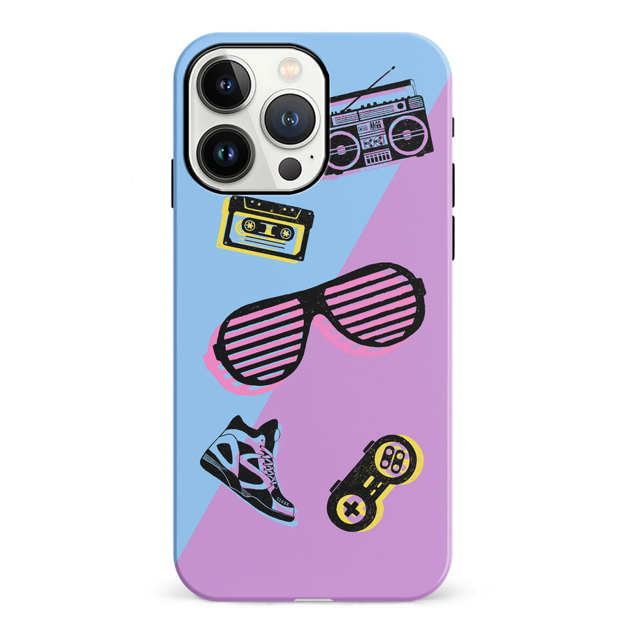 iPhone 13 Pro The Rad 90's Phone Case in Blue/Purple