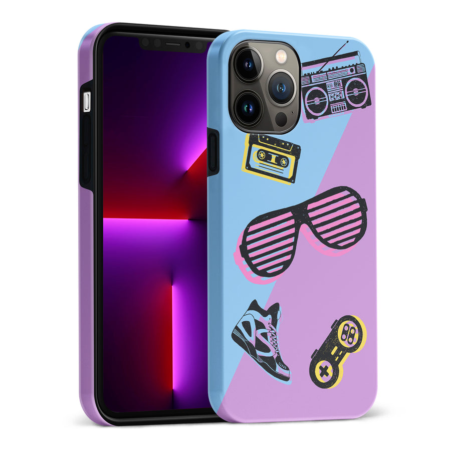 iPhone 13 Pro Max The Rad 90's Phone Case in Blue/Purple