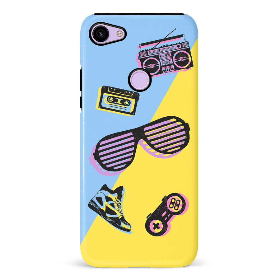 Google Pixel 3 The Rad 90's Phone Case in Blue/Yellow