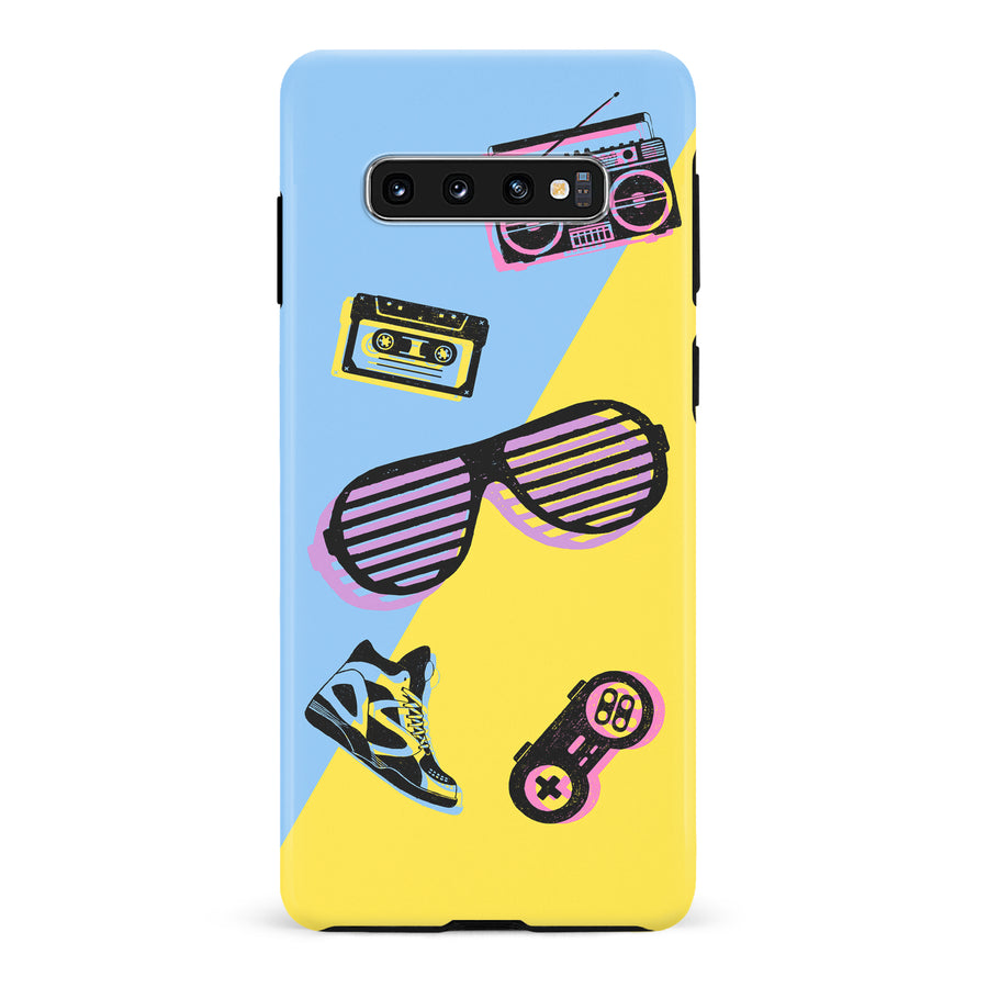 Samsung Galaxy S10 The Rad 90's Phone Case in Blue/Yellow