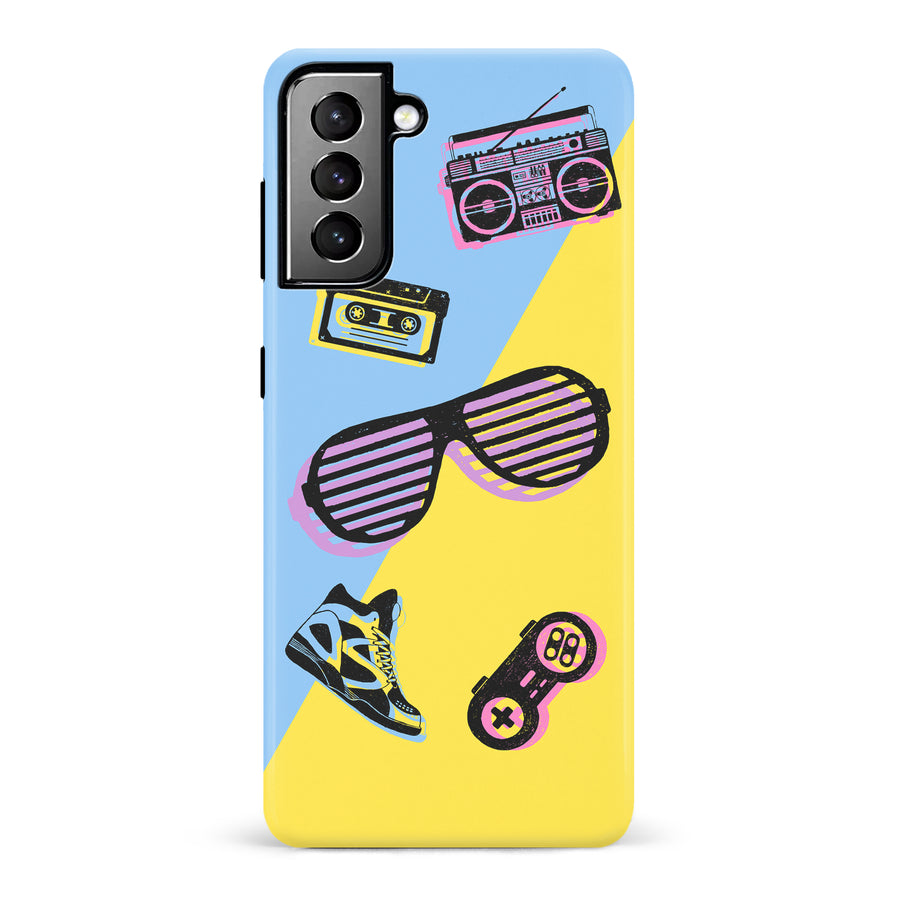 Samsung Galaxy S21 Plus The Rad 90's Phone Case in Blue/Yellow