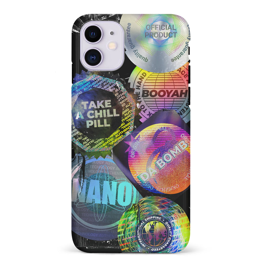 iPhone 11 Holo Stickers Phone Case