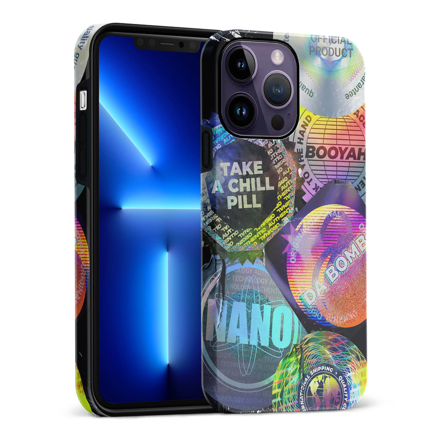 iPhone 14 Pro Max Holo Stickers Phone Case