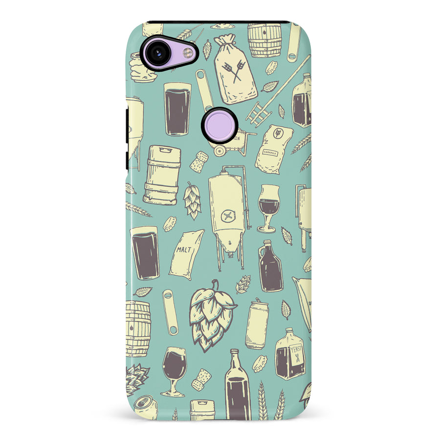Google Pixel 3 The Brewmaster Phone Case in Teal