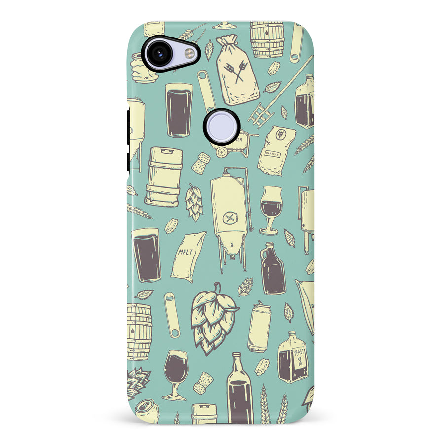 Google Pixel 3A The Brewmaster Phone Case in Teal