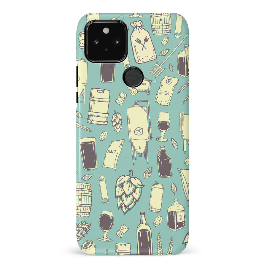 Google Pixel 5 The Brewmaster Phone Case in Teal