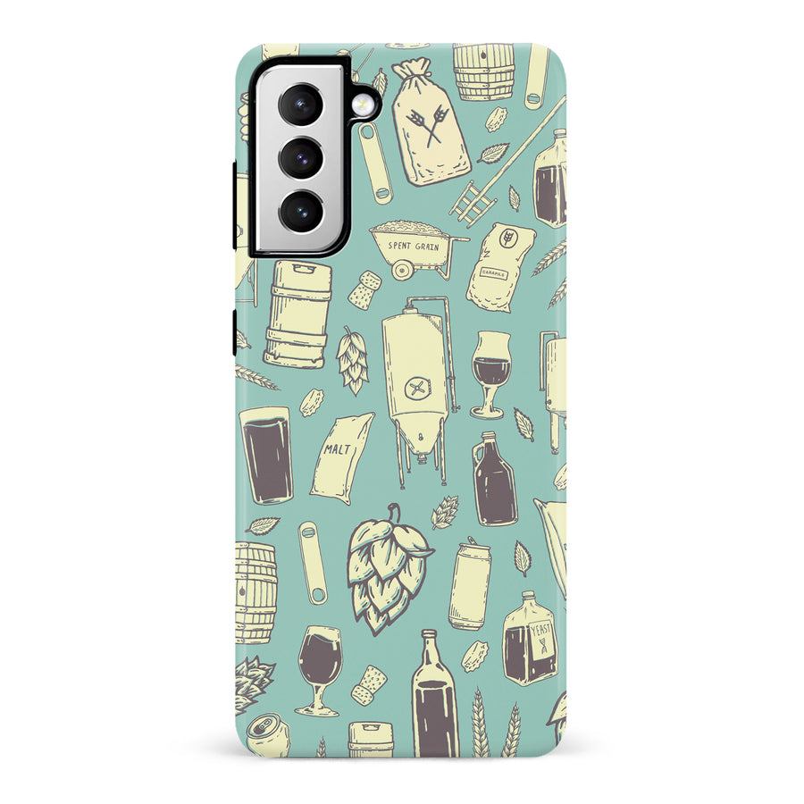 Samsung Galaxy S21 The Brewmaster Phone Case in Teal