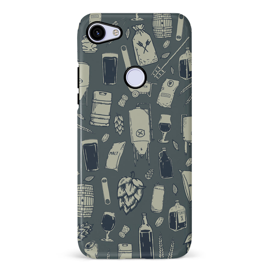 Google Pixel 3A The Brewmaster Phone Case in Charcoal