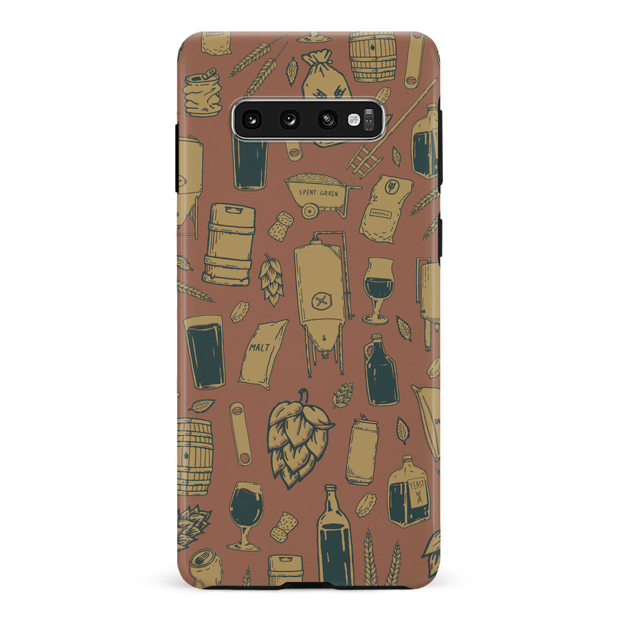 Samsung Galaxy S10 Plus The Brewmaster Phone Case in Brown