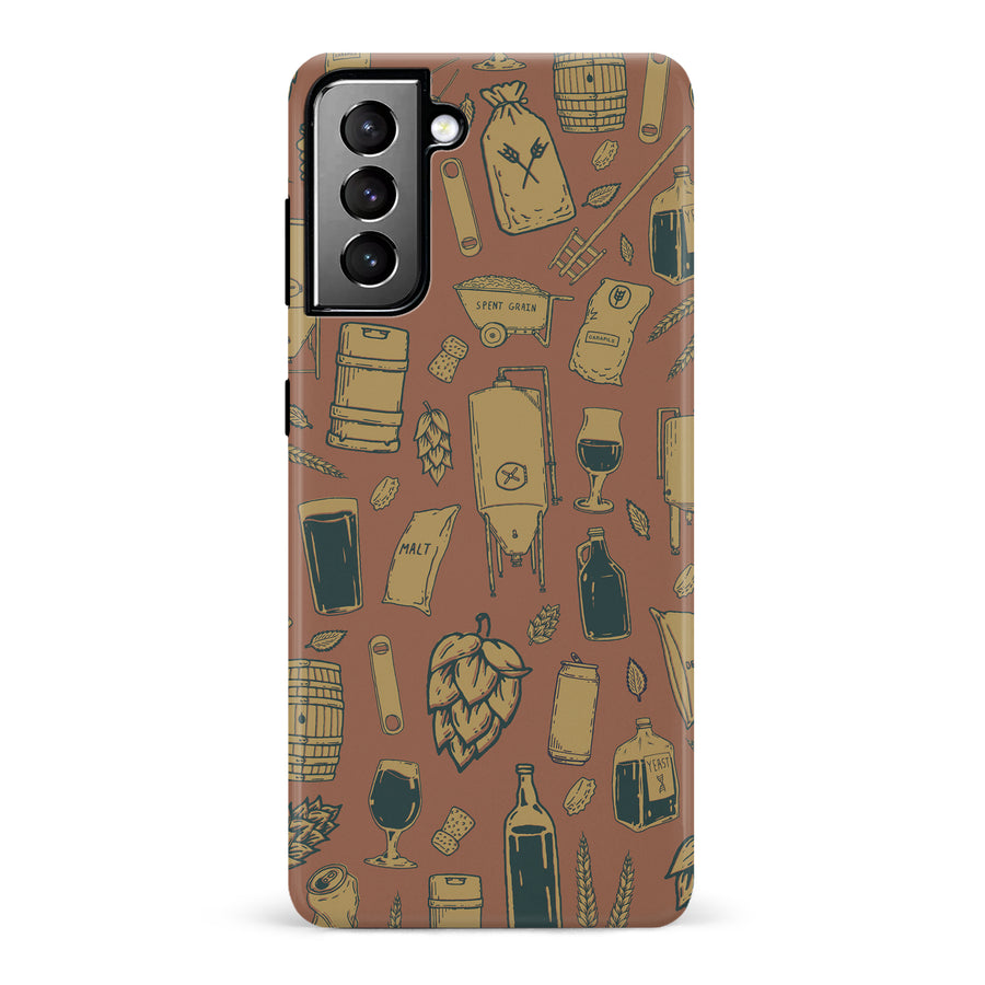 Samsung Galaxy S21 Plus The Brewmaster Phone Case in Brown