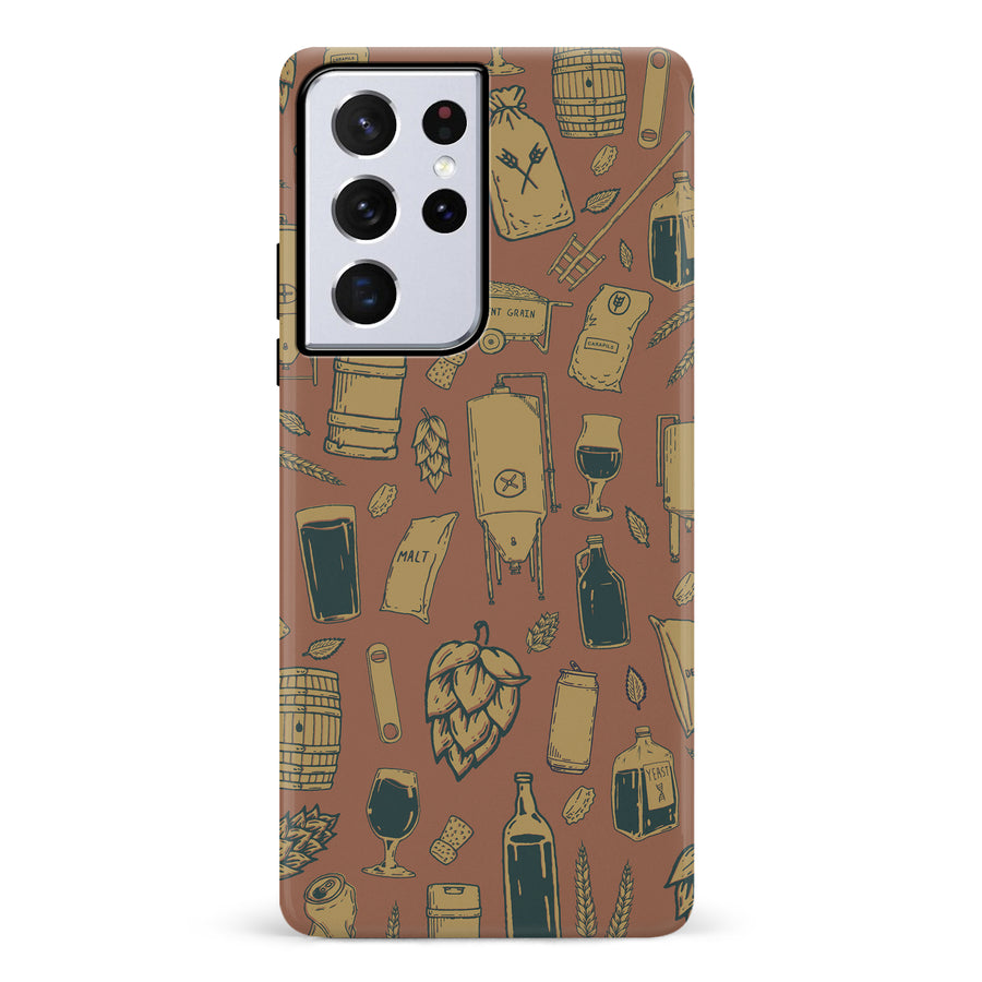 Samsung Galaxy S21 Ultra The Brewmaster Phone Case in Brown