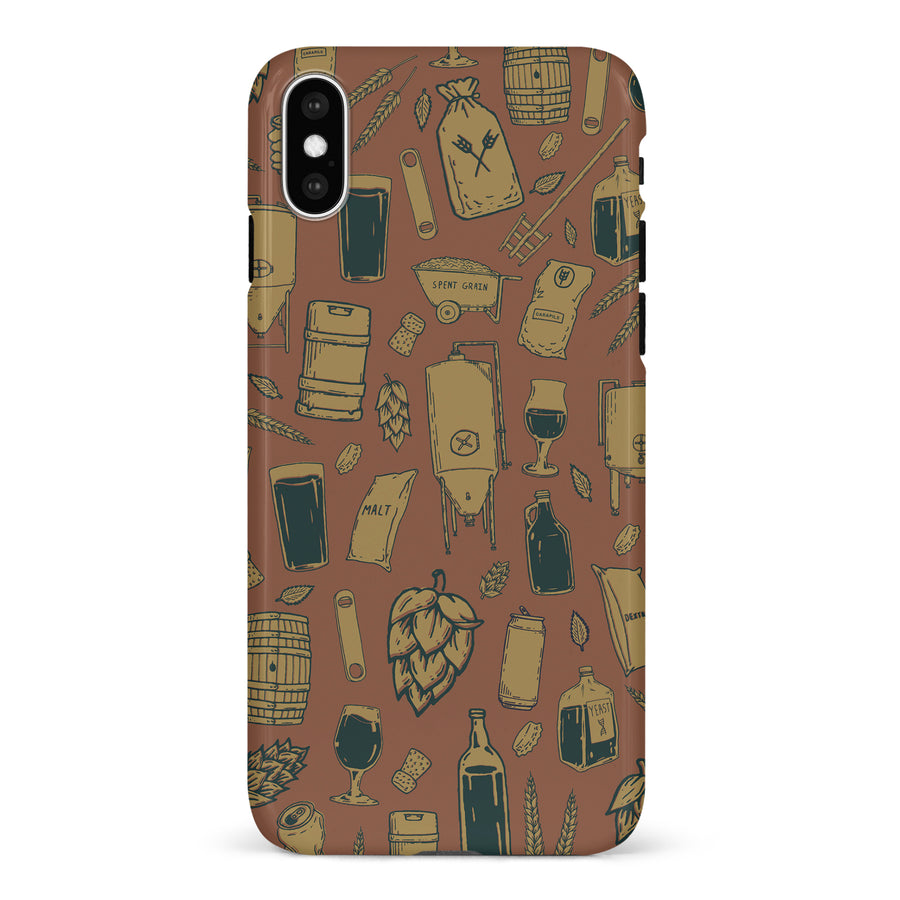 iPhone X/XS The Brewmaster Phone Case in Brown