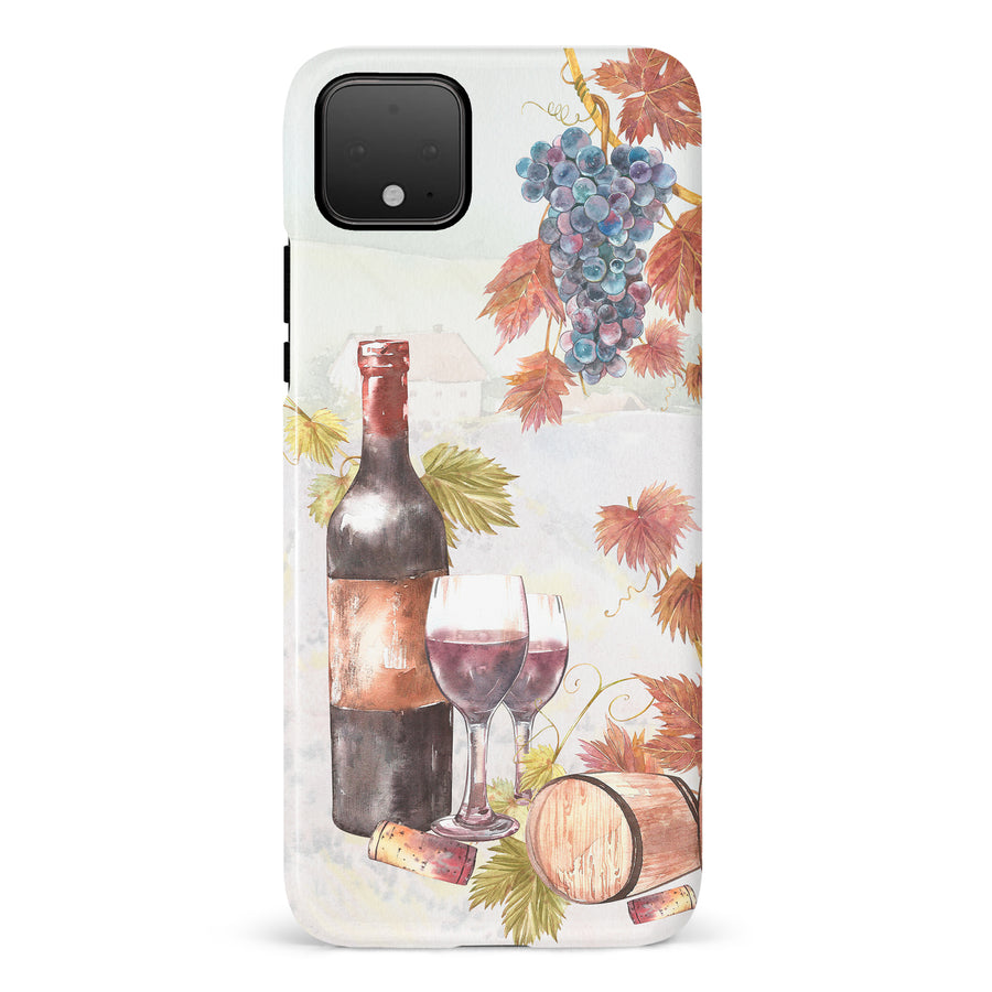 Google Pixel 4 Wine & Grapes Painting Phone Case