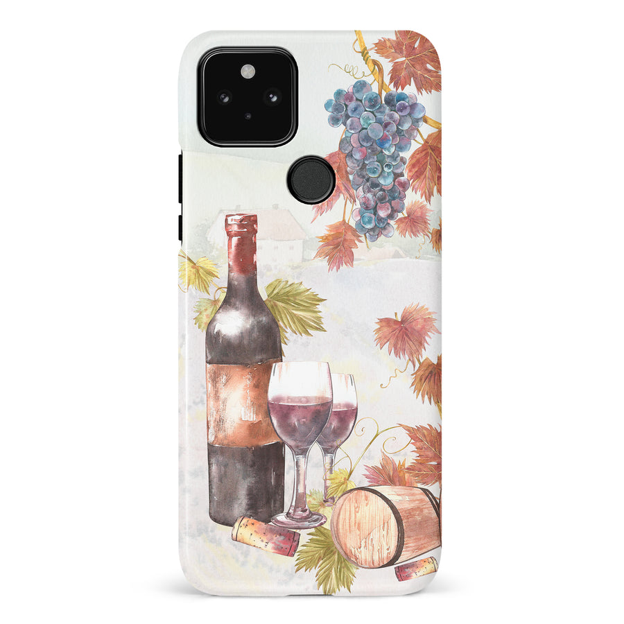 Google Pixel 5 Wine & Grapes Painting Phone Case