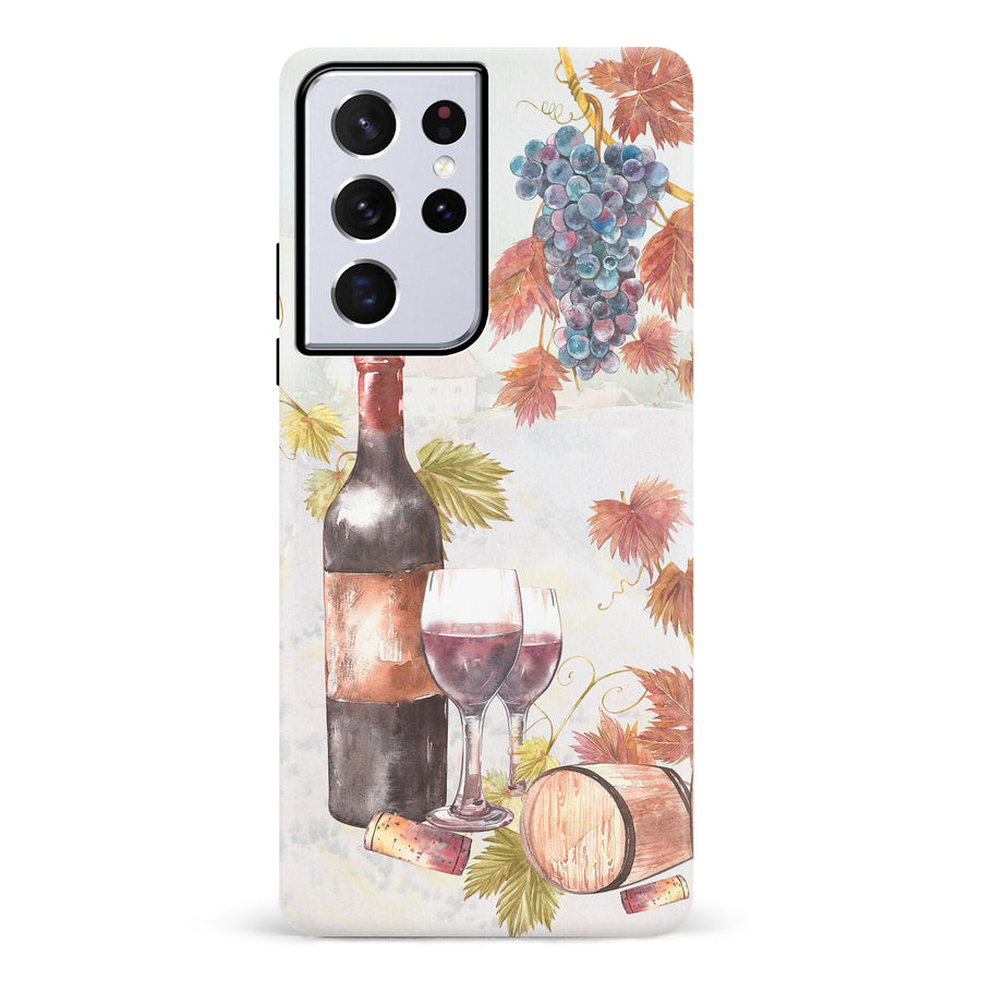 Samsung Galaxy S21 Ultra Wine & Grapes Painting Phone Case