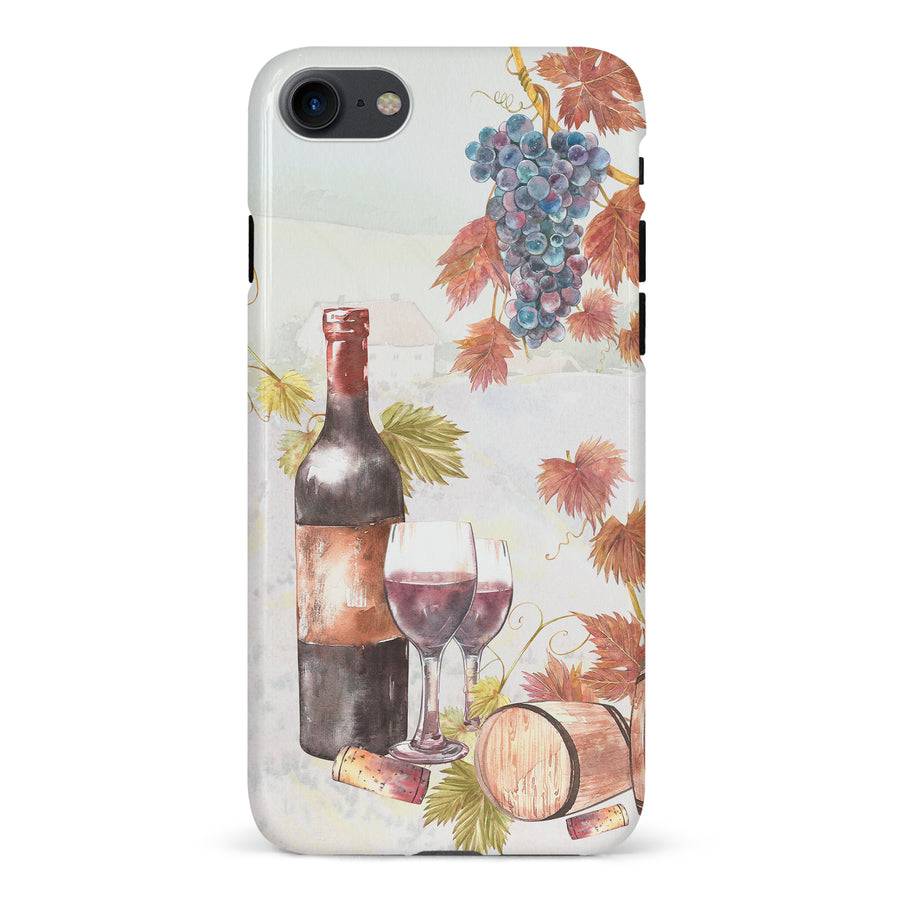 iPhone 7/8/SE Wine & Grapes Painting Phone Case