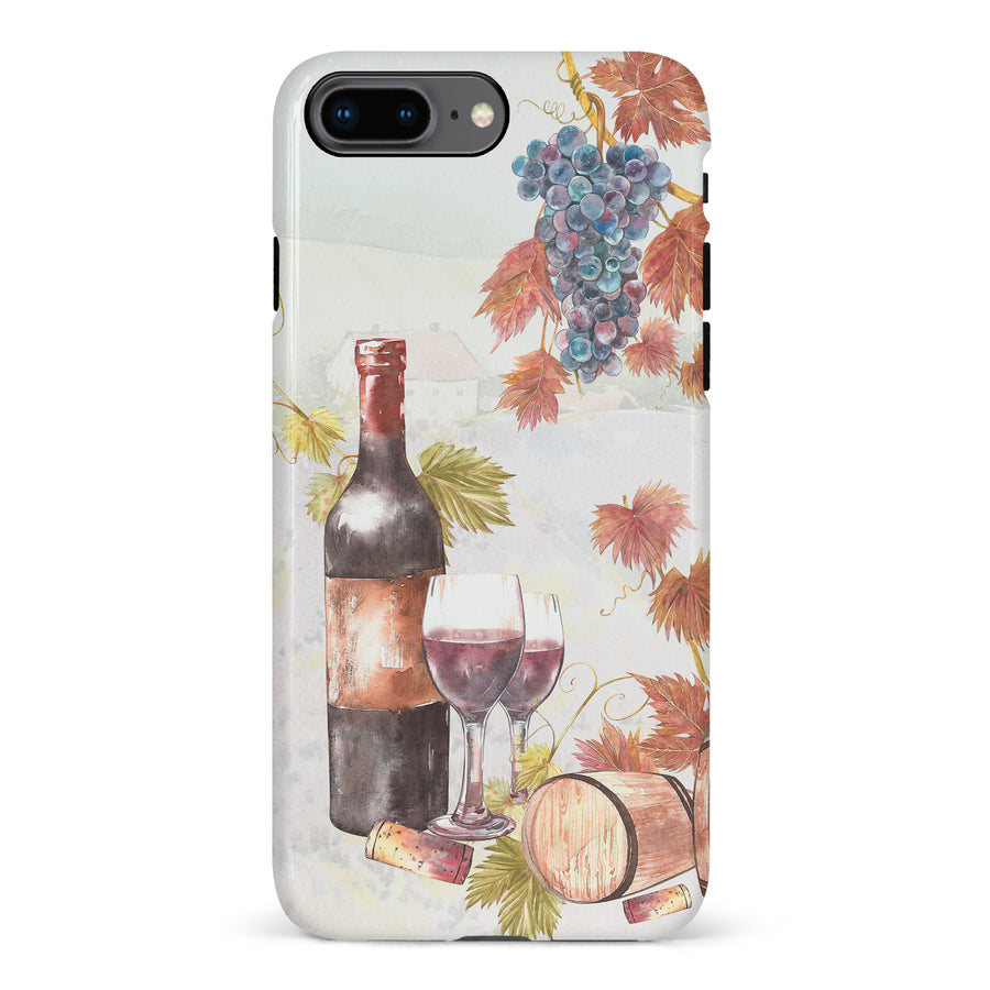 iPhone 8 Plus Wine & Grapes Painting Phone Case